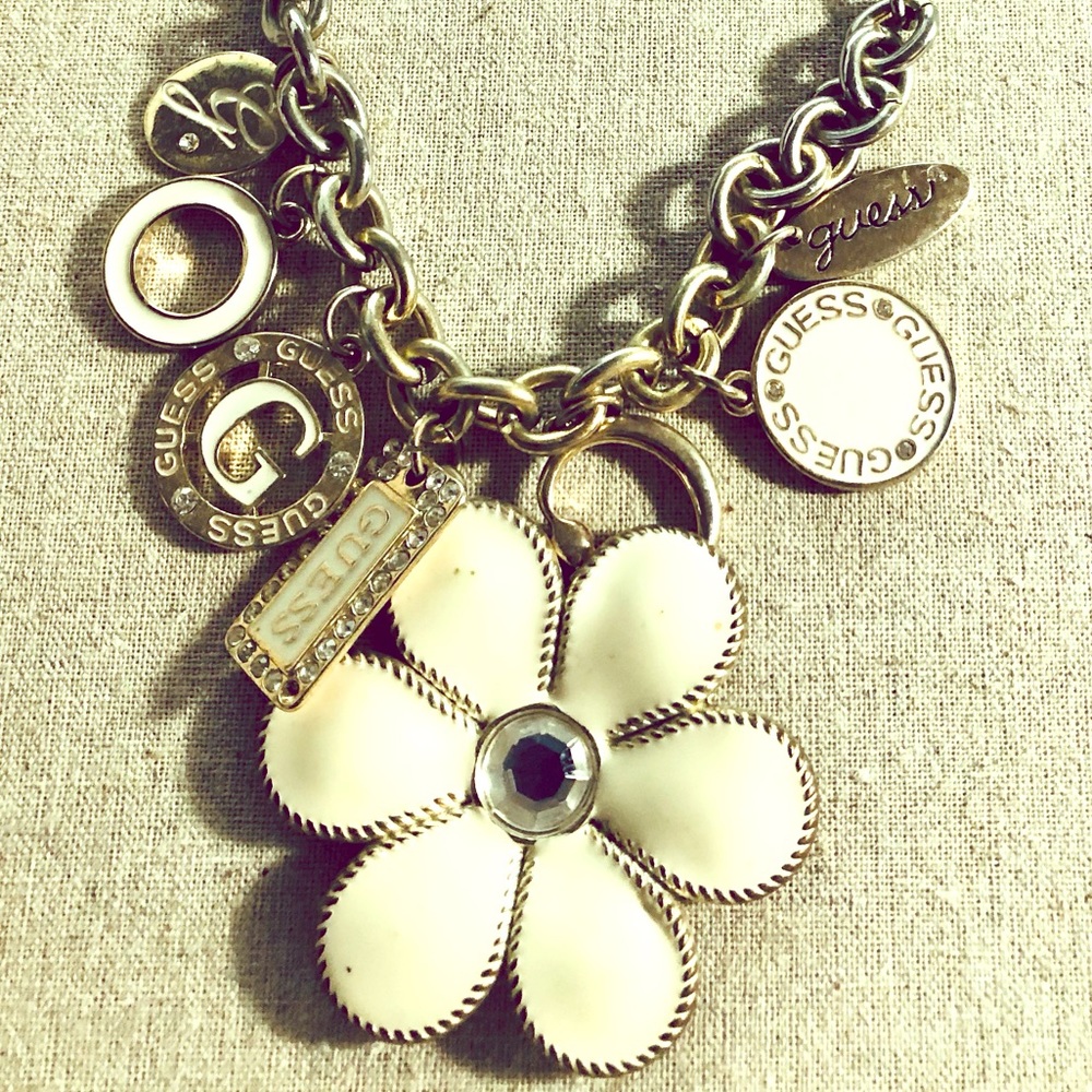 Guess charm necklace & bangle bracelets